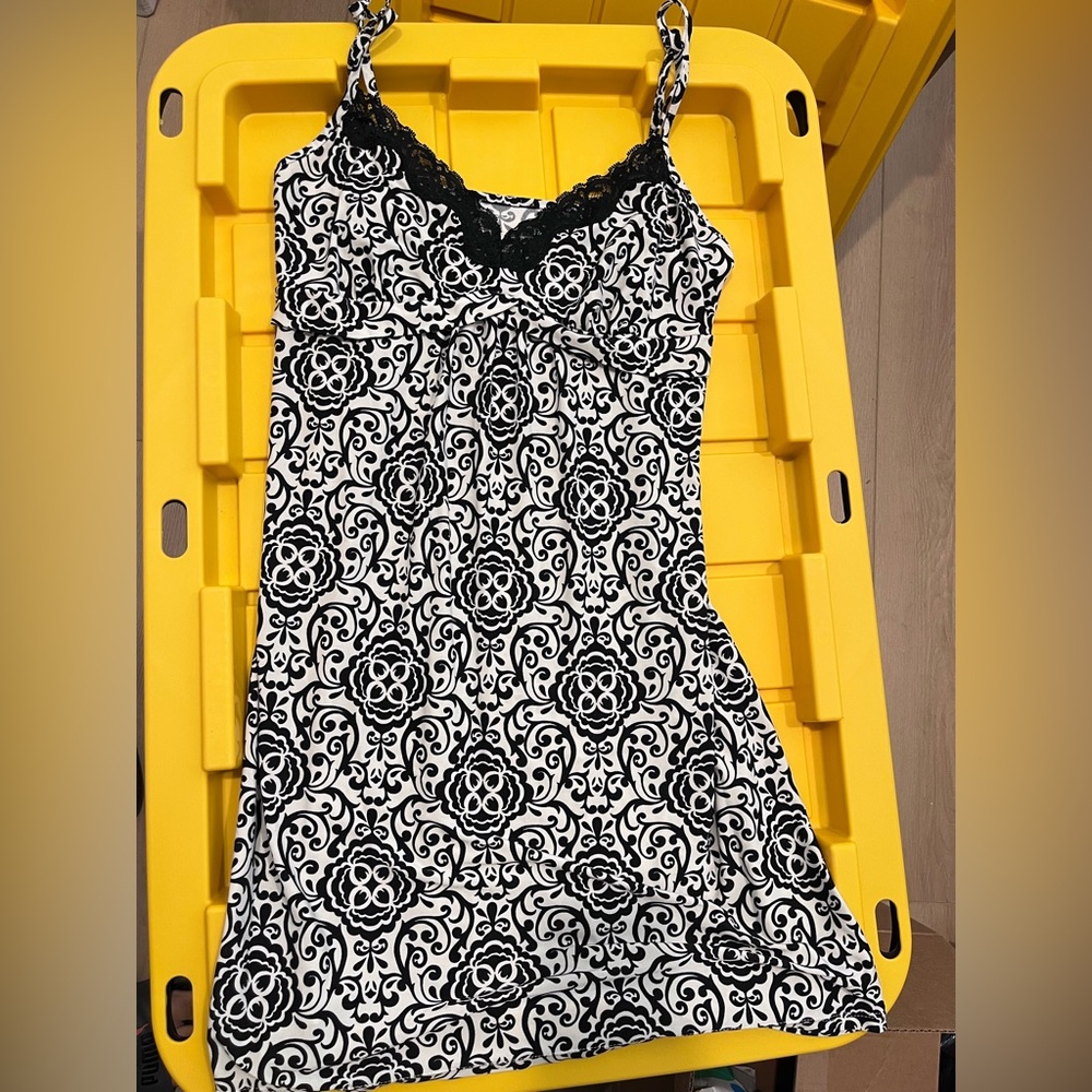 Black and White Lace Trim Top